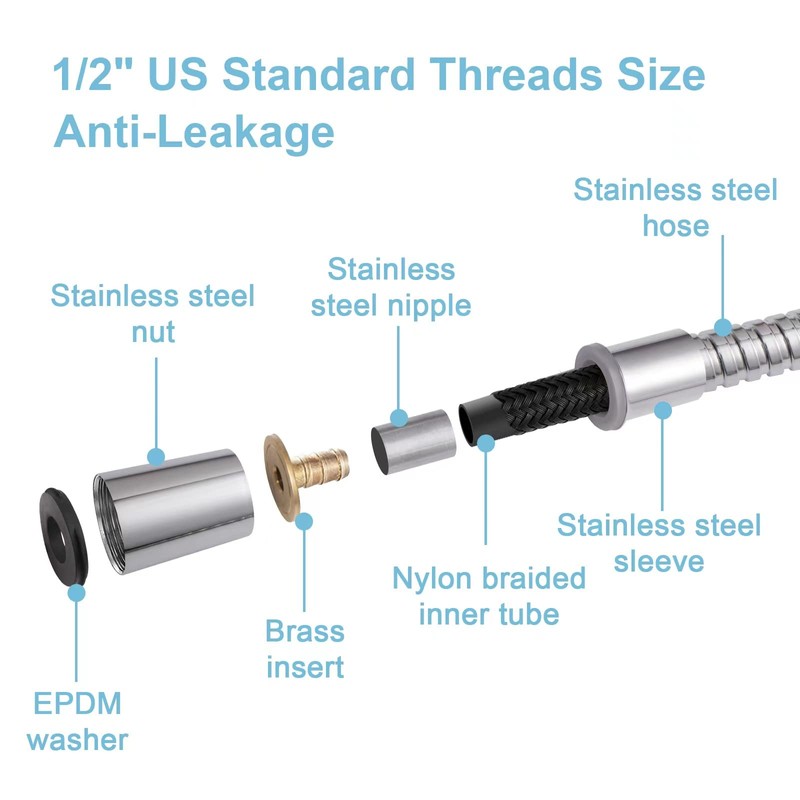 OFFO Shower Hose, 120 Inch Bidet Hose High Pressure Explosion