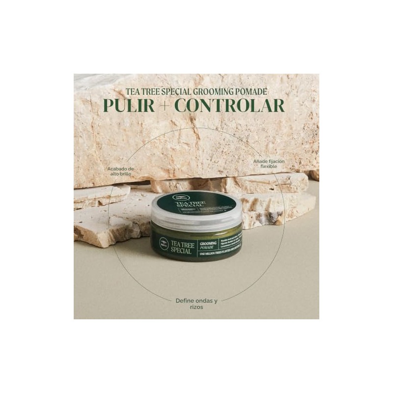 Tea Tree Grooming Pomade, Pomada para Peinar con Árbol de