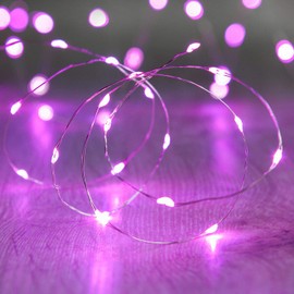 ANJAYLIA LED Fairy String Lights, 16.5Ft/5M 50leds Battery Operated String Lights Party Home Festival Wedding Decorations(Purple)