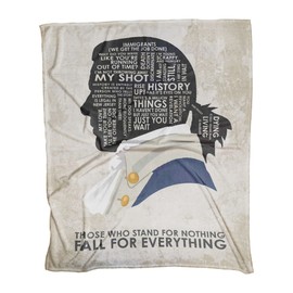Northwest Art Mall Alexander Hamilton Those Who Stand for Nothing Ultra Fleece Bed Sofa Travel Cozy Blanket from Typography Drawing by Artist Asher Person 60" x 80".