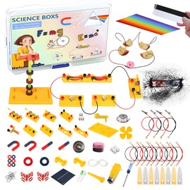 Delinx Science Experiments STEM Kit | Electromagnetism & Circuit Learning Set | Physics Lab Kit with Magnets, Solar Power, Magnetic Levitation | Educational Set for 6 7 8 9 10 12 Years Old Kids