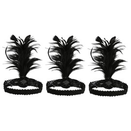 Minkissy 3pcs Women Headband Vintage Roaring Hair Accessory Elegant Flapper Costume Hairpiece for Tea Parties Formal Events Charming Hair Bands for All Types