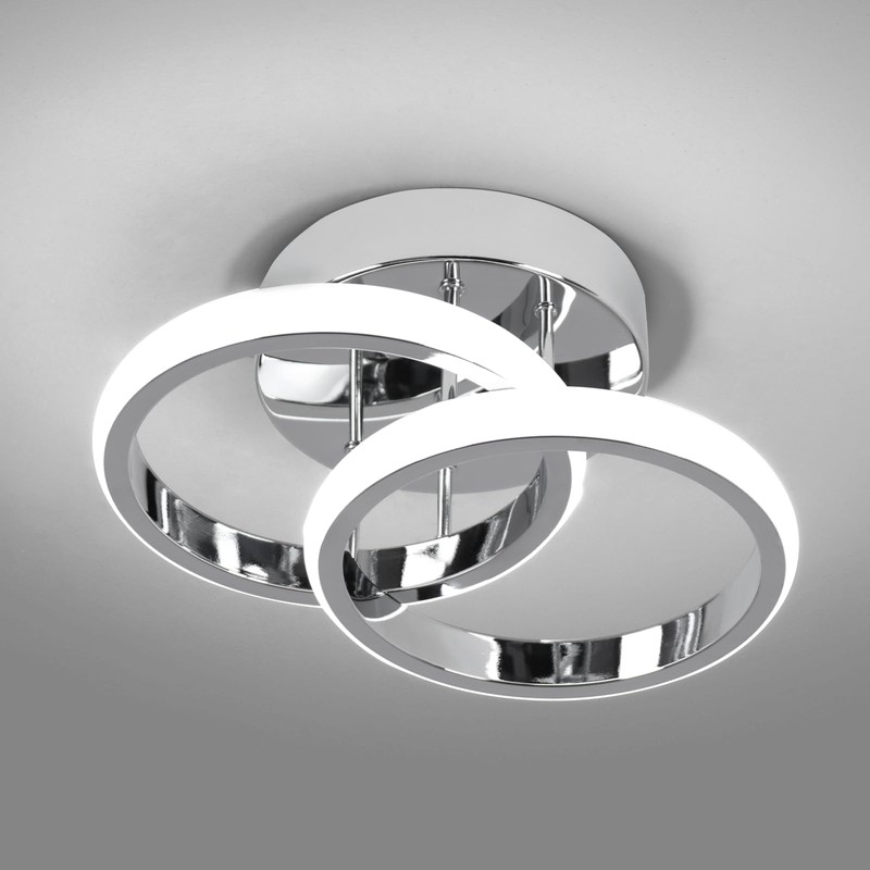 EIDISUNY LED Ceiling Light Modern Ceiling Lamp Silver Round Simple