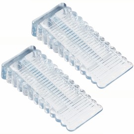 Audiofan Door Stopper Rubber Transparent Flexible Sliding Door Swing Wedge Stopper Insert Easy Slide Lock Home Premium Office Set of 2