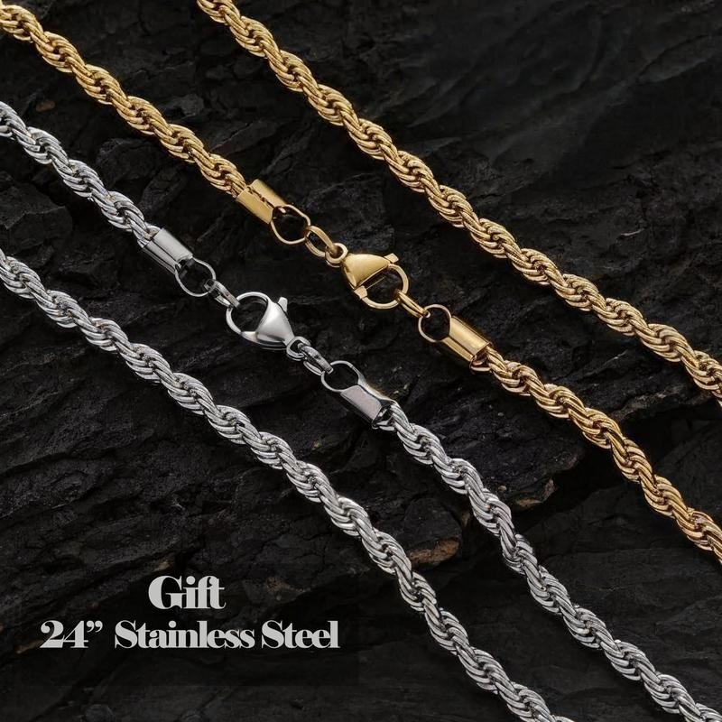 [Buy One Get Free Necklace] Delzzad Hip Hop Large Letter