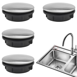 4 Pack Sink Hole Cover, Kitchen Faucet Hole Cover, Faucet Hole Cover Stainless Steel, Plug Soap Dispenser Cover for Kitchen Sinks