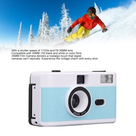 35mm Film Camera, Reusable Retro Film Camera Built in Flash, Kids Point and Shoot Camera, 1/120s Shutter Speed, 28MM F /8 Lens, Lightweight Vintage Camera for Student Kids (Blue