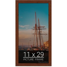 wallsthatspeak 11x29 Dark Walnut Rustic Pine Picture Frame for Puzzles Posters Photos or Artwork