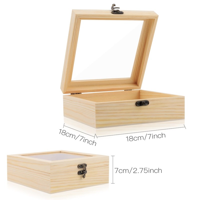 Wooden Box,Extral Large Unfinished Pine Wood Boxes Wooden Storage Box,Rectangle