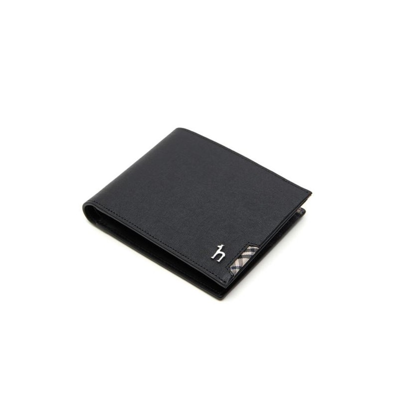 Hazzys (대구신세계)HAZZYS ACC CHESTER 블랙 체크배색 소가죽 반지갑 HJWA5E281BK (Daegu
