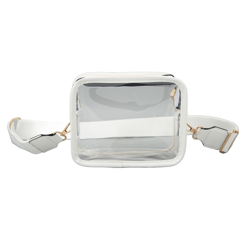 Clear Shoulder Bag PVC Zippered Waterproof Stadium Approved Purse for
