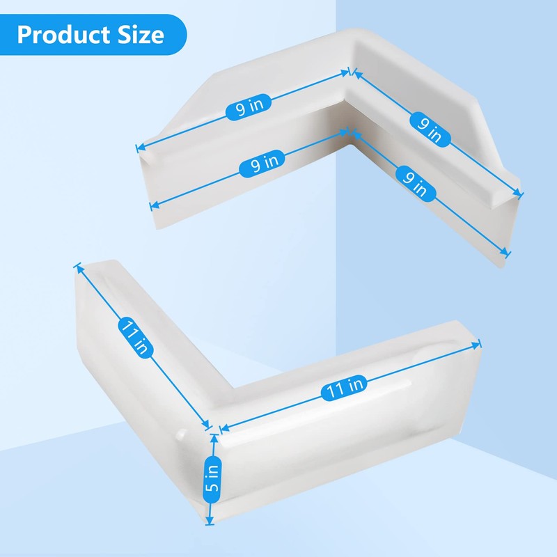 VEITHI White Dock Corner Bumper, 2 Pack Vinyl 90 Degree
