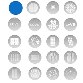 WELLMAKING G-30 19pcs Gobos for Snoot, Projection Spotlight Mount with Blue Colors Gels/Filter…