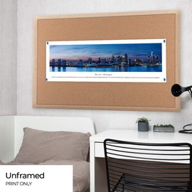 Blakeway Worldwide Panoramas Unframed Detroit, Michigan at Night-Blakeway Panoramas Skyline Posters