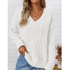 ZESICA Women's Fall Oversized Sweaters 2025 Casual Long Sleeve V