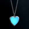 Yumilok Heart Shape Photo Locket Glow-in-the-Dark Pendant Necklace Alloy Amulet