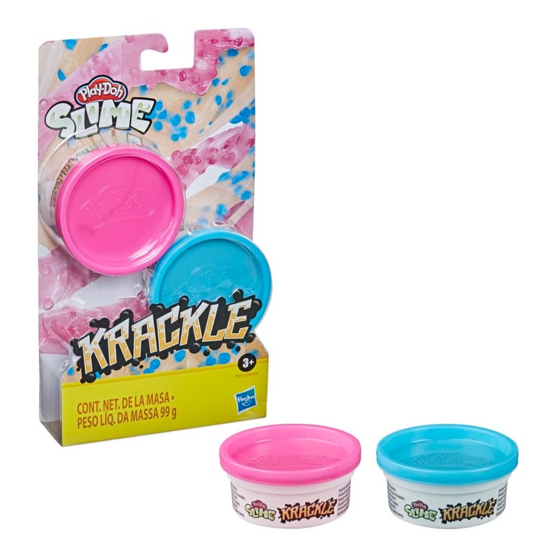 Play-Doh Krackle Slime Pink & Light Orange 2 Pack of