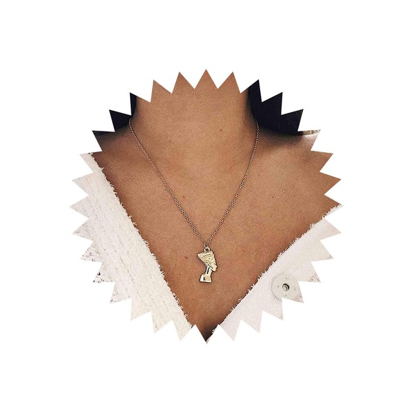 TseenYi Pharaoh Pendant Necklace Queen Queen Gold Nefertiti Pharaoh Necklace