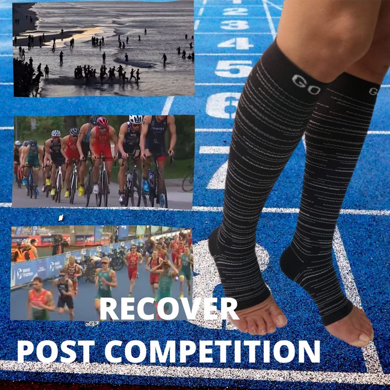 GO Compression Socks For Women Open Toe 20-30 mmHG Knee