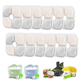 12 Pcs Cat Water Fountain Filter Compatible with Catit Pixi Water Fountain Filter Replacement, Triple Filtration System