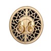 Chinese Antique Cabinet Handle Brass Circular Plaid Bookcase Knob for