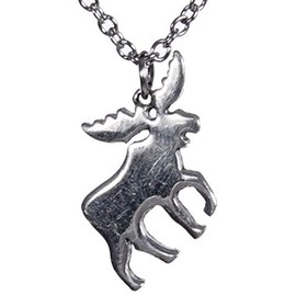 Shag Wear Women's God Bless America Woodland Nature Inspirational Real Pewter Necklace (Moose Pendant)