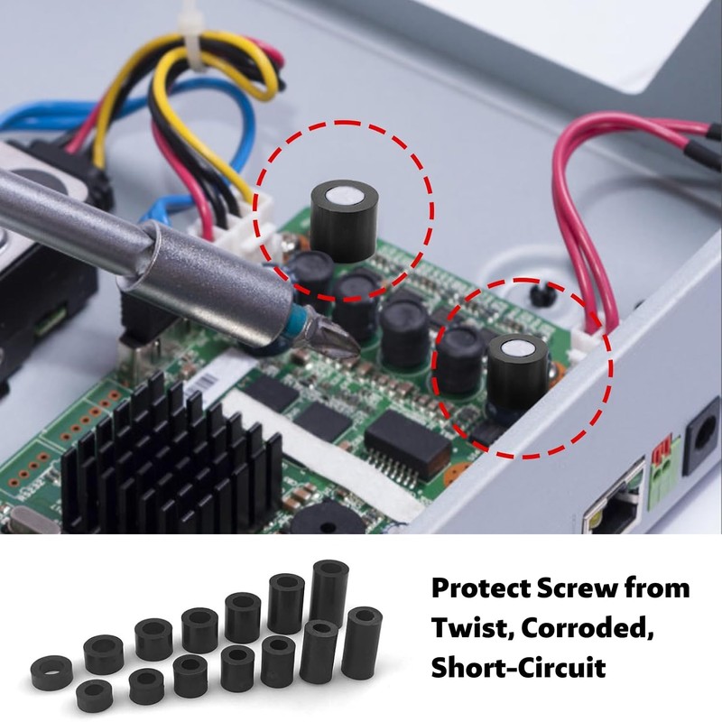 90pcs ABS Round Spacer Washer Assortment Kit, Insulation Column Standoff