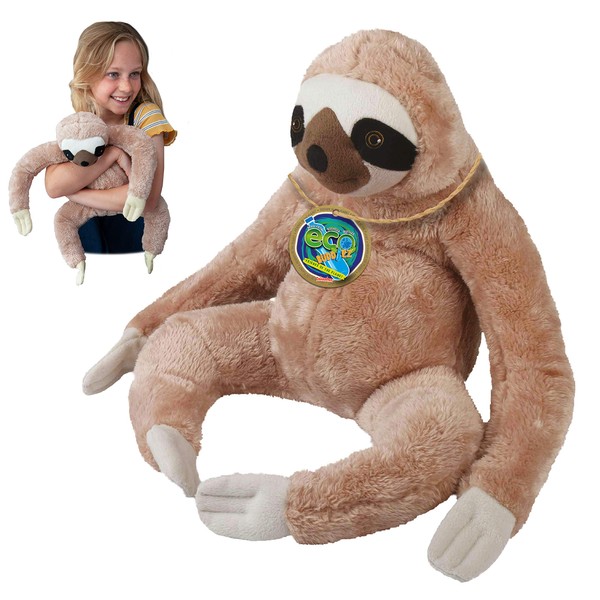 EcoBuddiez - Sloth from Deluxebase. Large 30cm Soft Plush Animals