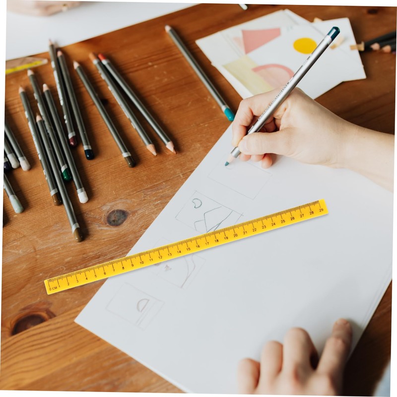 Gatuida 5Pcs Magnetic Plastic Ruler for Students Multi Function Measuring
