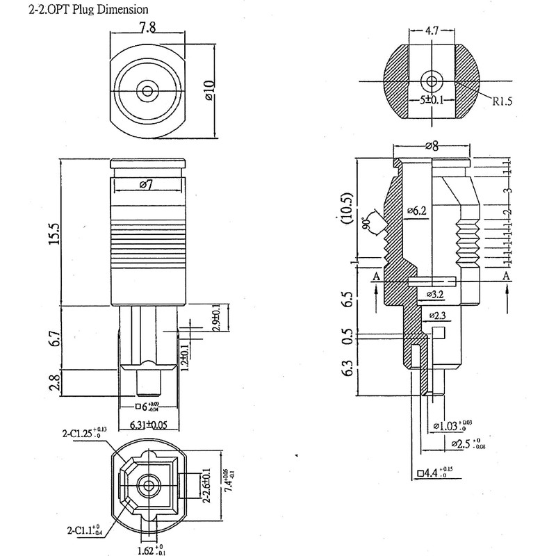 Optical Cable [Slim Type] Square Plug to Square Plug 32.8