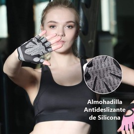 Guantes Deportivos Mujer y Hombre, Guantes de Fitness y Ciclismo, Diseño Medio Dedo y Transpirable para Levantamiento, Ejercicio Físico o Entrenamiento al Aire Libre