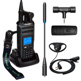 HYSHIKRA QUANSHENG TK-11 10W VHF/UHF Walkie Talkie 2500mAh Batter Support Full-Band Receive and Multi-Band Transmit NOAA Spectrum Analyzer Dual Type-C Charging (with D Shape Earpiece)