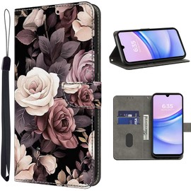 TUOLISG Case for A16 5G with Magnetic Closure, Flip Function, Card Slots, Flip Case, Leather A16 Protective Case, Stylish Flip Case, Rose