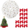 Christmas Tree Skirt, Round Shape Christmas Tree Stand, Snowflake White,