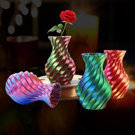 LOVOON 3D PLA Filament 1.75mm Bundle, Tricolor 3D Printer Filament Bundle, Rainbow Silk PLA Filament Bundle, PLA Filament for 3D Printer 3D Pen, Dimensional Accuracy +/-0.02mm, 200g x 4 Spools