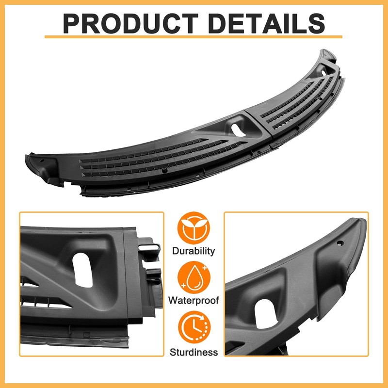 DIBON AUTO Pair Windshield Wiper Cowl Panel Grille for Ford