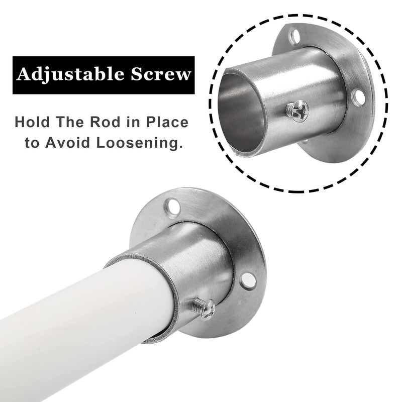 Moicstiy 4Pcs 3/4 Inch Dia Closet Rod Flange Holder Stainless