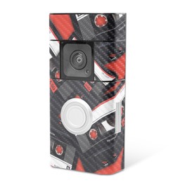 MightySkins Carbon Fiber Skin Compatible with Ring Video Doorbell Plus - Mixtape | Protective, Durable Textured Carbon Fiber Finish | Easy to Apply, Remove, and Change Styles