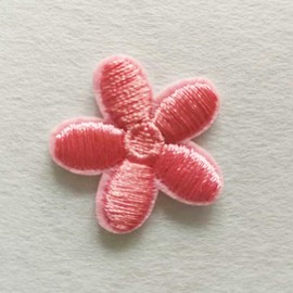 Wambere Pack of 60 flower appliqués, iron-on patches, iron-on patches, embroidered flower patches, iron-on patches, for DIY crafts, clothing decoration, pink