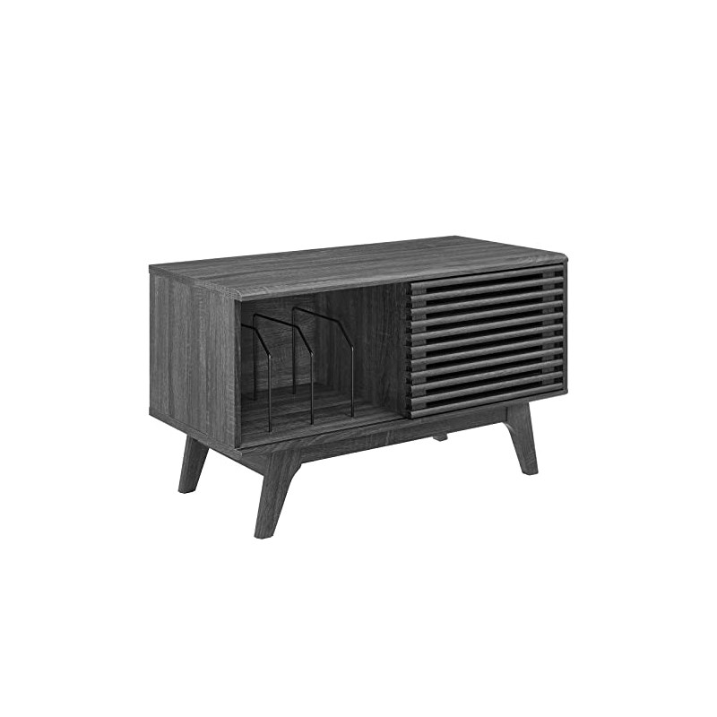 Modway Render Mid-Century Modern 37" Vinyl Record Display Stand in