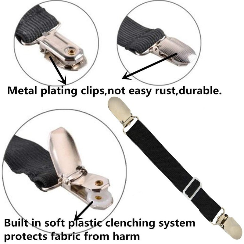 BBDOU Bed Sheet Clips Straps Sheet Holder Mattress Clips, Adjustable
