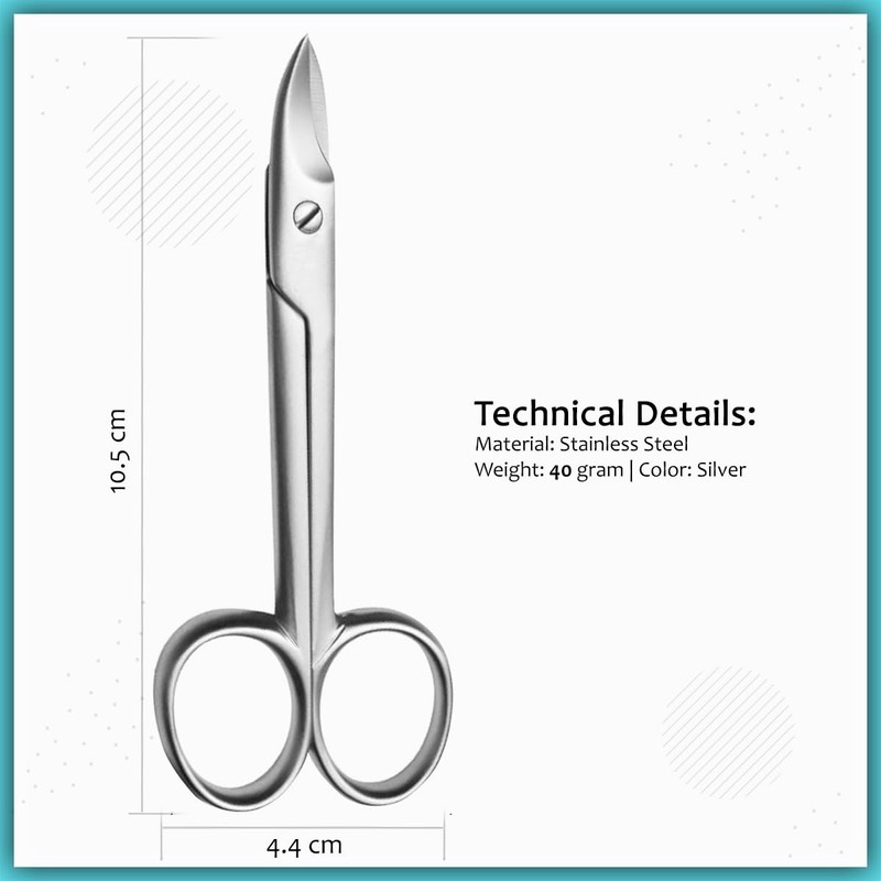 Nail Scissors for Men and Women | Curved Blades Cuticle