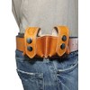Barsony Saddle Tan Leather Revolver Double Speed Loader Pouch for
