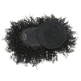 ZigZag Hair Ponytail Human Hair Afro Kinky Curly Drawstring Ponytails With Bangs Clip In Extensions for Black Women 10inch (Afro Curly)