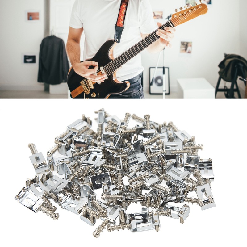 60Pcs Guitar Bridge Saddles Tuning Stability Silver No Burrs Easy