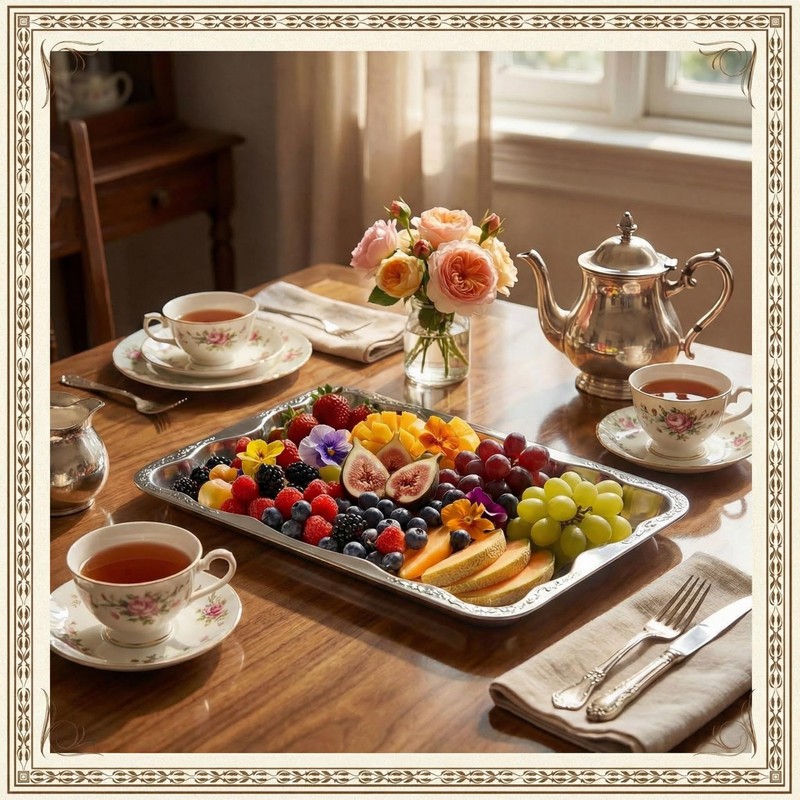 FoldTier 12 Pack Serving Trays Set for Party, Butterfly Floral