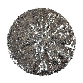 NYFASHION101 Sparkle Stretchable Stylish Lightweight Sequin Beret Beanie Hat, Silver