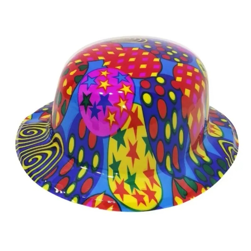 36 Sombrero Bombin Neon Plastico Fiesta Boda Evento Batucada Color