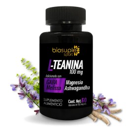 Suplemento Alimenticio Biosuple L-teanina Con Magnesio 60 Pz