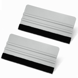 Umaki 3 x 6in Felt Edge Wrapping Squeegee Scratches-Free Decal Applicator Tool for Application of Craft Vinyl, Car Vinyl Wrap, Graphics, Stickers, Window Film and Wallpaper, Pack of 2, Silver